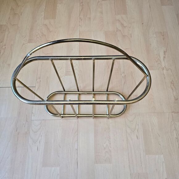 Mid Century Modern Brass Magazine Rack Book‎ Holder Vintage - Picture 3 of 8